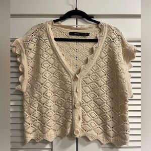 Vero Moda Crochet Cardigan. Cream. XL.